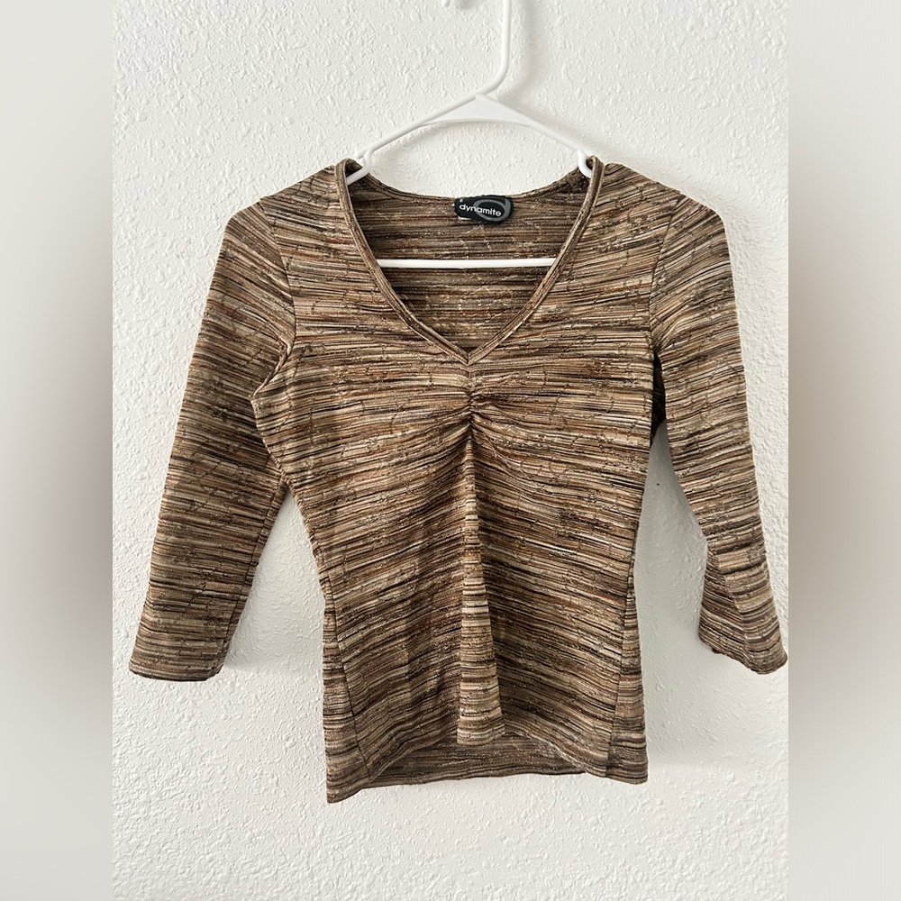 Sparkly Gold Midsleeve Shirt